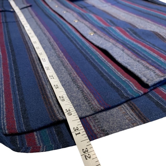 VINTAGE | Pendleton Wool Striped Flannel - Sz Medium - Picture 8 of 8